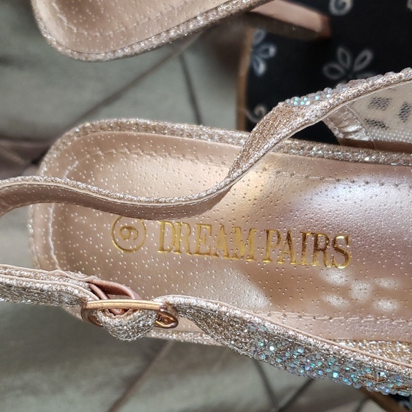 NWT- Dream Pairs Crystal Embellished Slingback Peeptoe - Picture 7 of 10